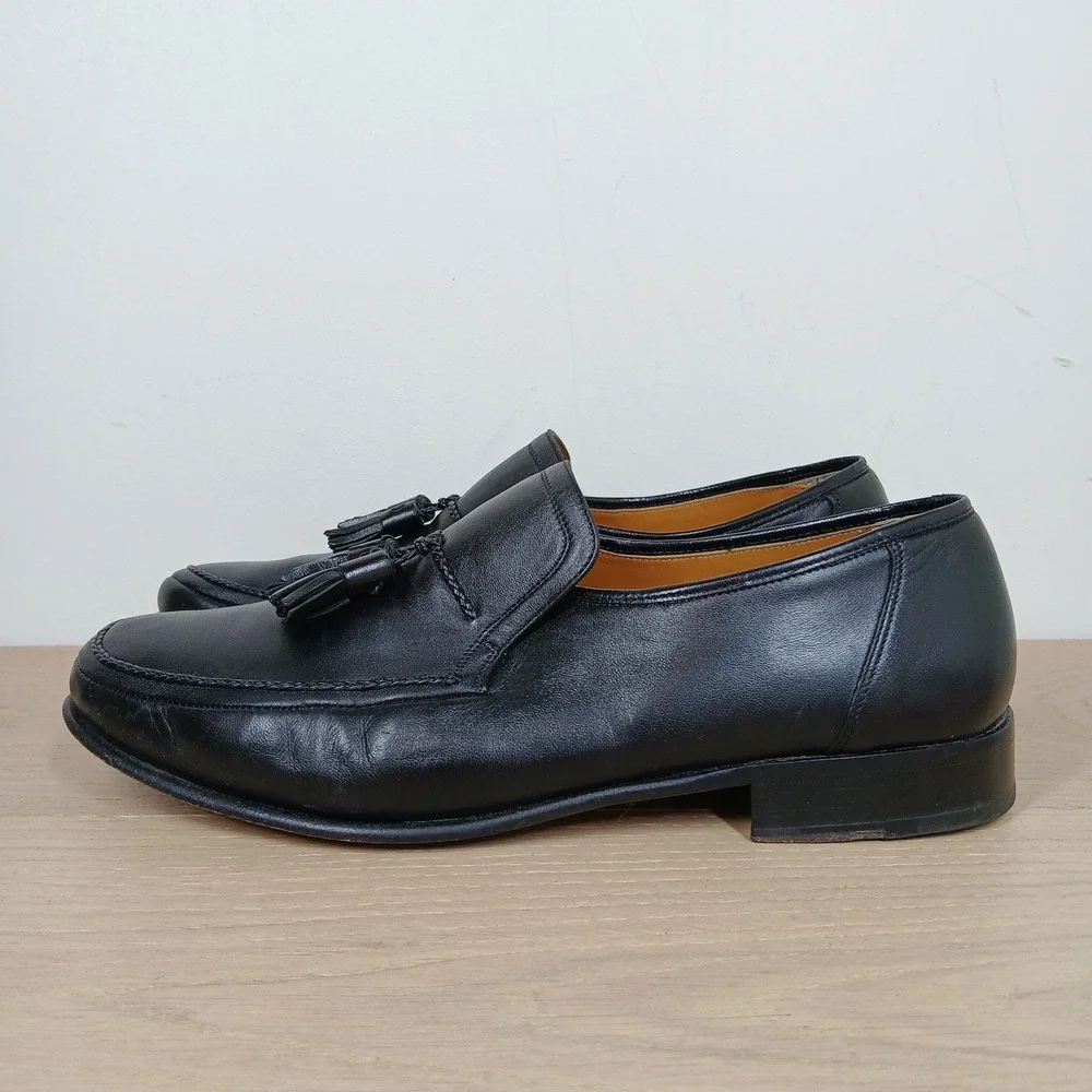 Magnanni Tassel Loafers Mens 9M Black Leather Dress Office Business Casual